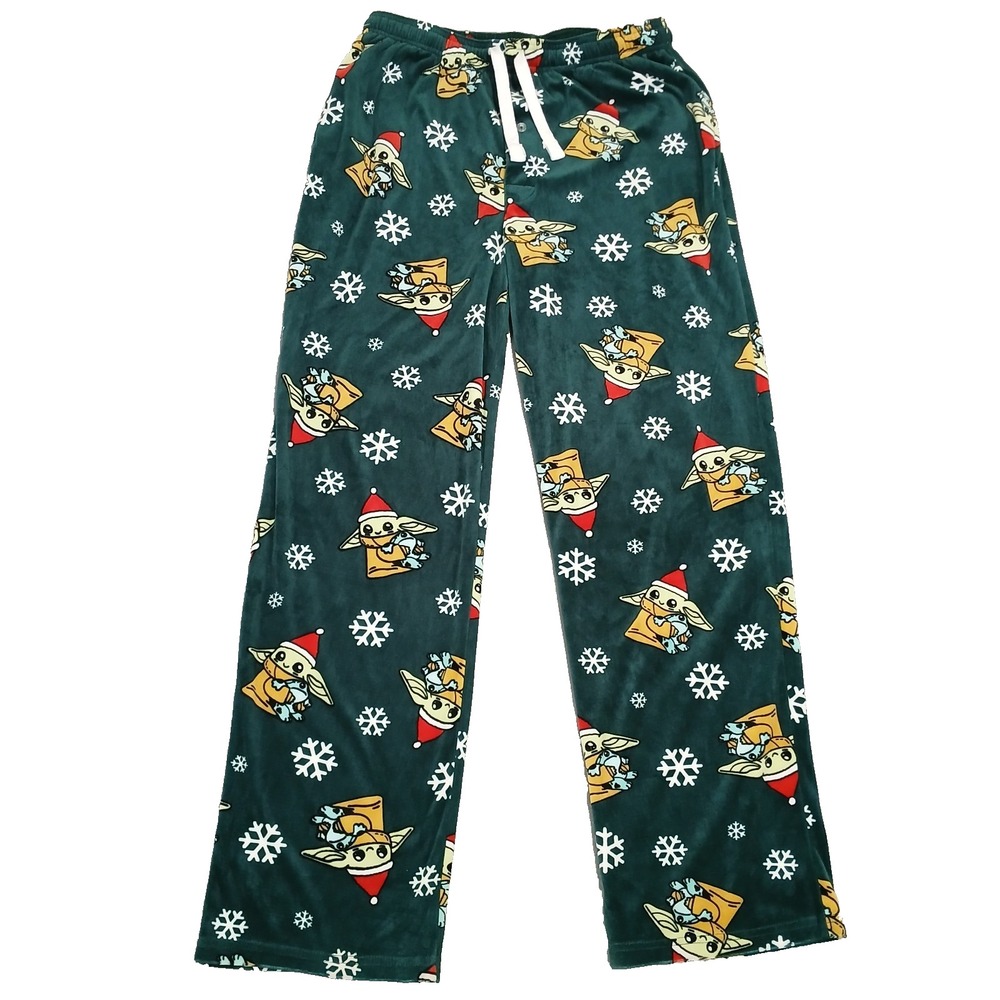 Star Wars Men's Green Holiday Grogu Baby Yoda Sleep Pants Pajama Bottoms Size L